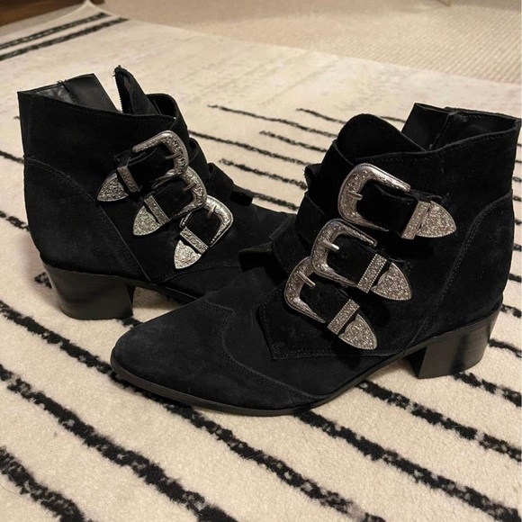 ASOS Suede Buckle Ankle Boot, 8.5 - Picture 2 of 3